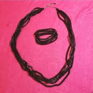 Ali‎ Khan New York Jewelry Set OS Dark Brown Wood Multi-Strand Necklace Bracelet